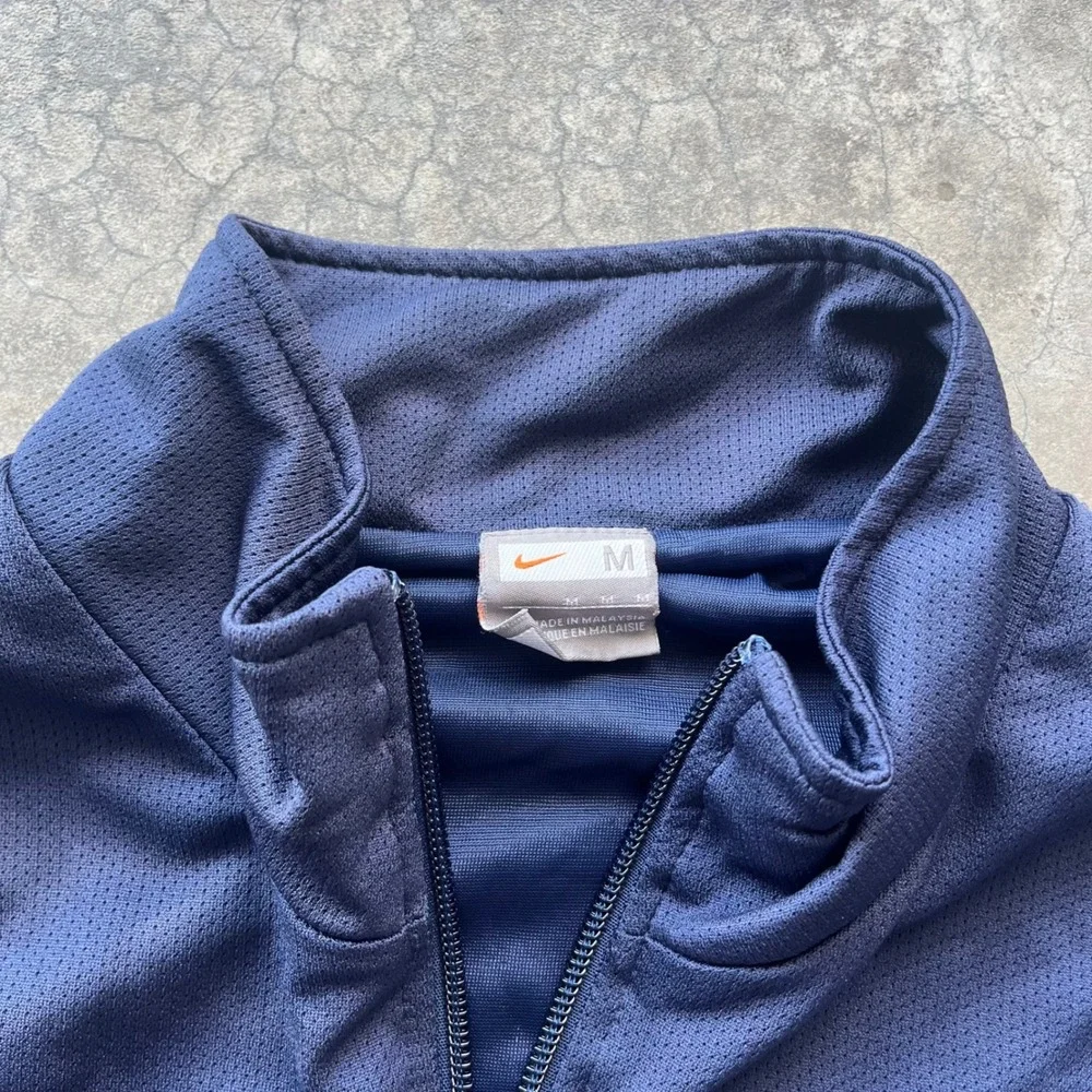 Nike Mens Track Jacket Navy Blue White Stripe Full Zip Swoosh Logo Medium